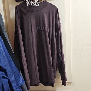Essentials Men's Dark Brown/plum Colored Long Sleeve Tee